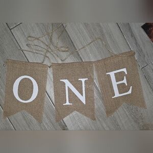 Charming Burlap ONE Banner